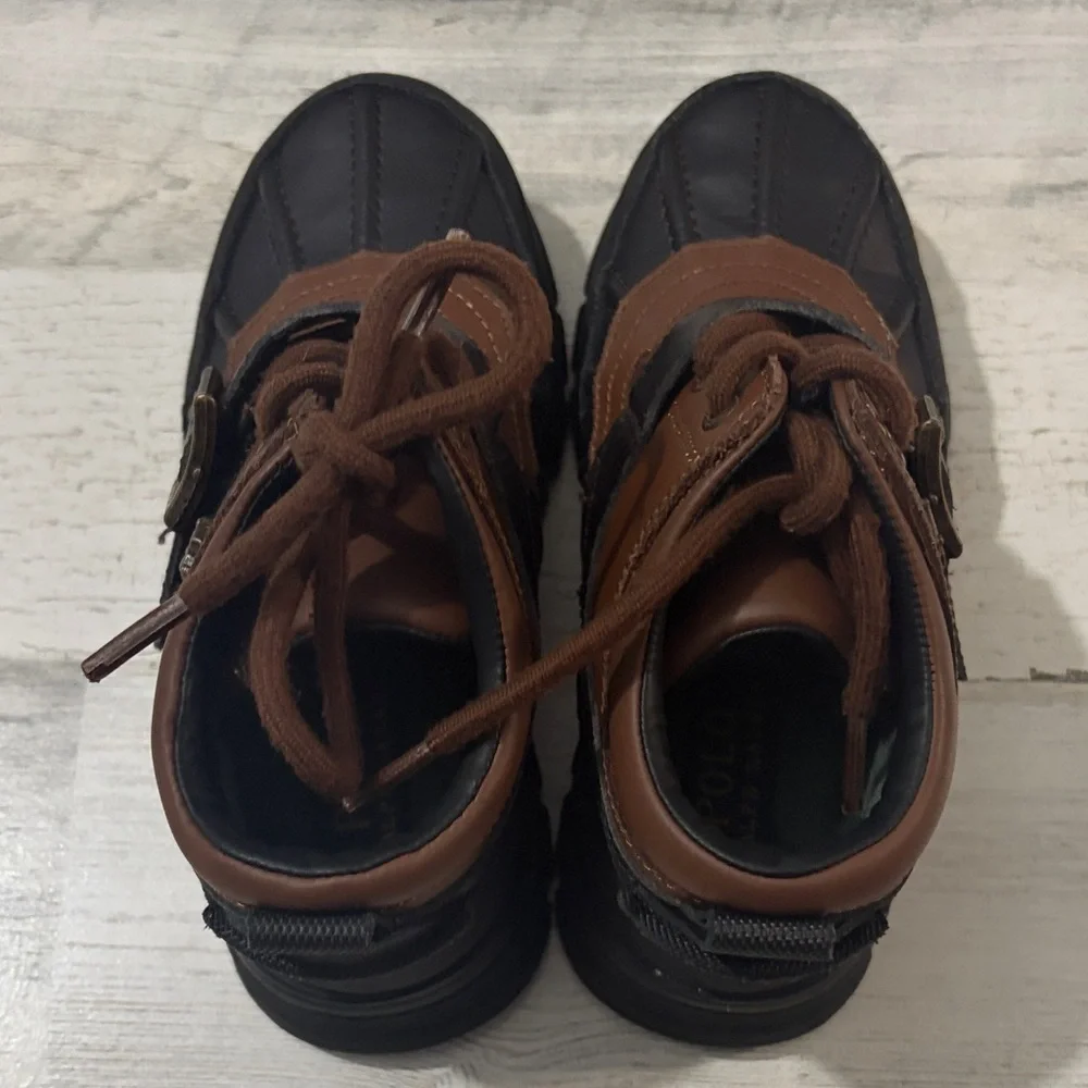 Polo by Ralph Lauren Black and Brown Kids Boots Size 13